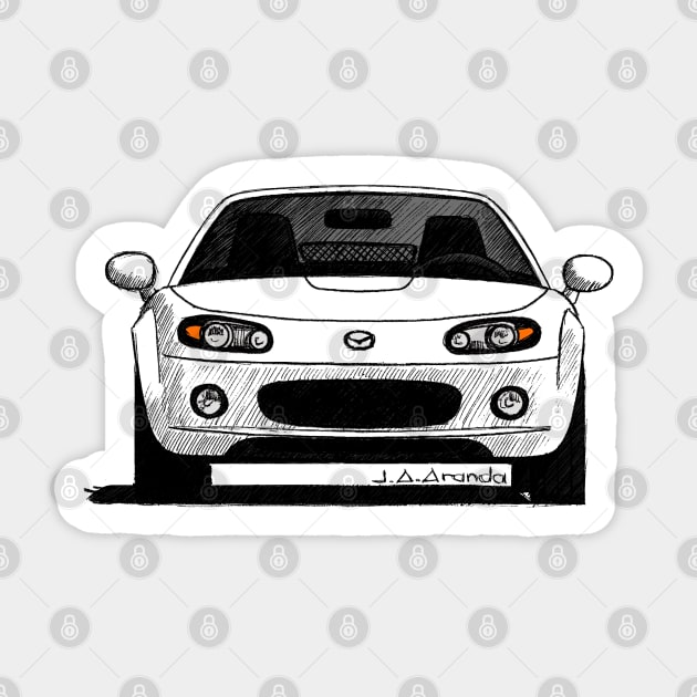 My drawing of the Japanese roadster car NC Sticker by jaagdesign